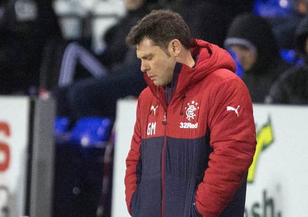 Rangers caretaker manager Graeme Murty appears dejected  during the defeat at Inverness. Picture: Jeff Holmes/PA Wire