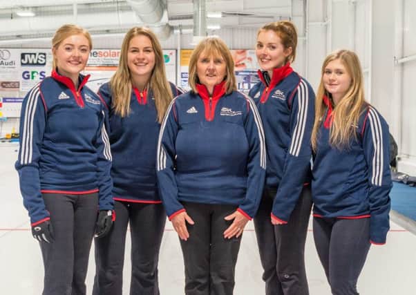The Scotland team of Sophie Sinclair, Mili Smith, Cate Brewster (coach), Naomi Brown and Sophie Jackson won silver at the World Junior Curling Championships in Korea. 
Picture: Tom J Brydone