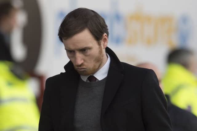 Ian Cathro cuts a dejected figure at full time. Picture: Craig Foy/SNS