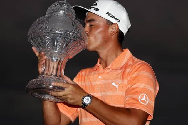 Rickie Fowler celebrates his Honda Classic victory in Florida. Picture: Getty Images