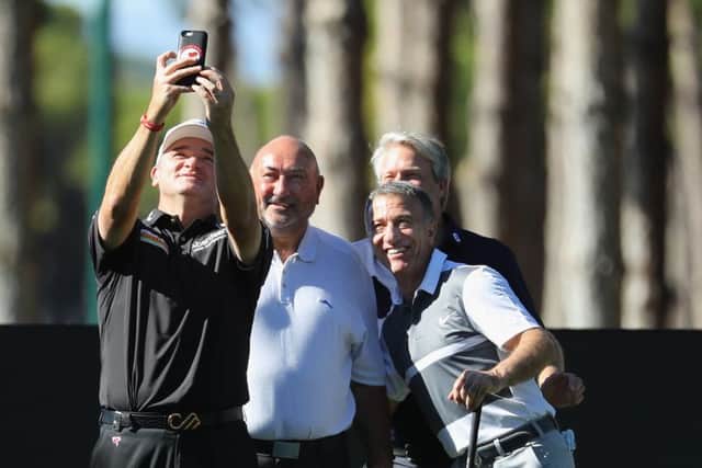 Paul Lawrie with Andrew 'Chubby' Chandler, Ahmet Agaoglu and Seda Kalyoncu during the pro-am ahead of the Turkish Airlines Open last year.  Picture: Warren Little/Getty Images