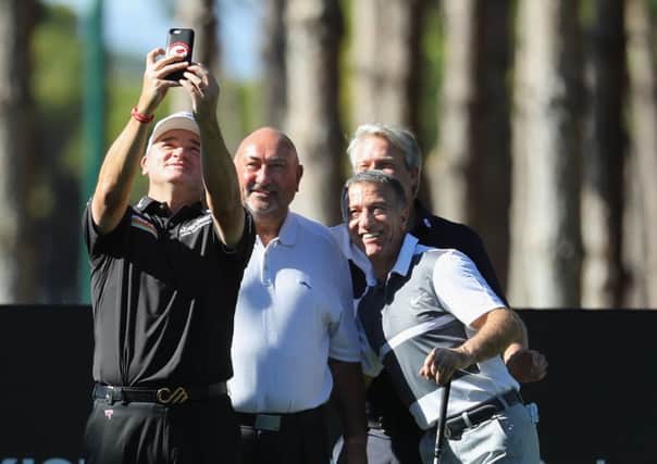 Paul Lawrie with Andrew 'Chubby' Chandler, Ahmet Agaoglu and Seda Kalyoncu during the pro-am ahead of the Turkish Airlines Open last year.  Picture: Warren Little/Getty Images