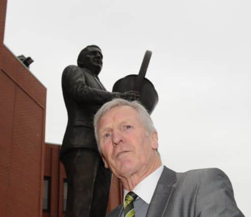 The great Billy McNeill pictured at the unveiling of a statue of fellow Celtic legend Jock Stein.  Picture  Robert Perry