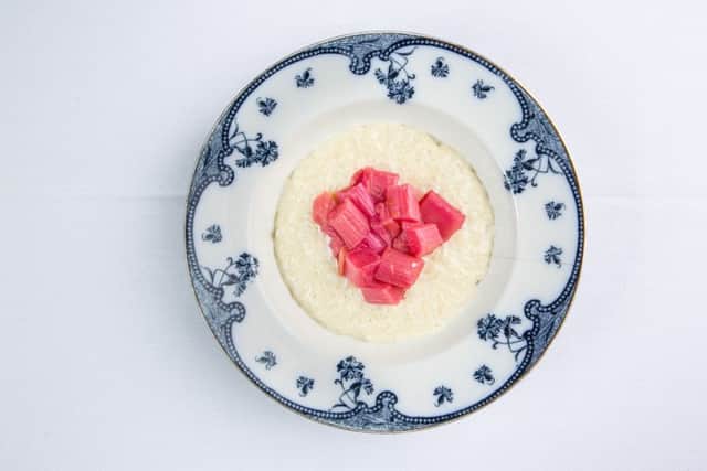 Vanilla rice pudding with 
new season forced 
Yorkshire rhubarb. Picture: Paul Johnston/Copper Mango
