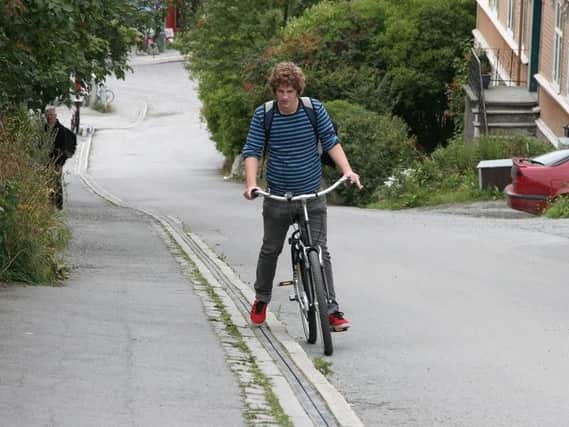 Edinburgh plans to copy this Norwegian bike lift in Trondheim. Picture: Plataforma Urbana