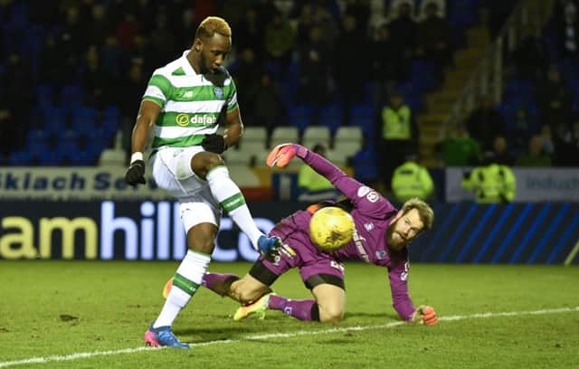 Celtic's Moussa Dembele scores his side's second goal. Picture: SNS