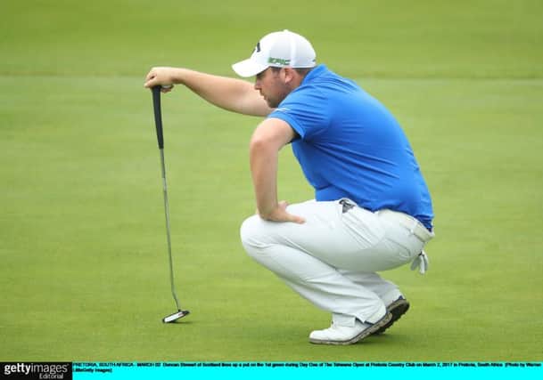 Duncan Stewart lines up a putt at Pretoria Country Club in the first round of the Tshwane Open. Picture: Getty Images