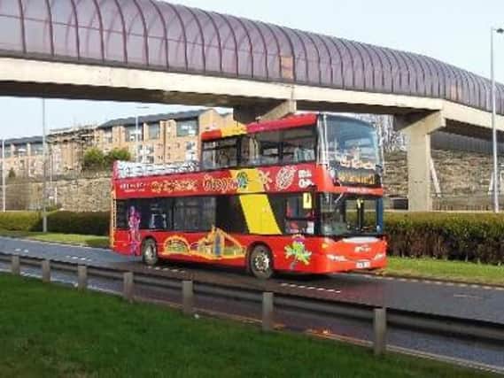 The footbridge over the Clydeside Expressway linking the SEC with Exhibition Centre station and Finnieston. Picture: Glasgow City Council