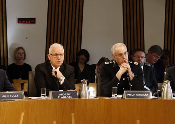Scottish Police Authority chairman Andrew Flanagan and Chief Constable Philip Gormley gave evidence on Thursday. Picture: Andrew Cowan/Scottish Parliament
