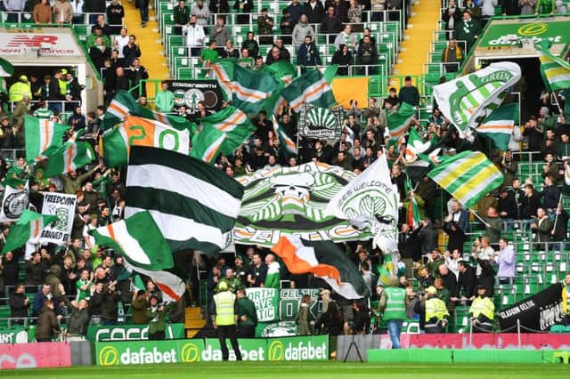 The safe standing section at Celtic Park was opened in July 2016. Picture: SNS