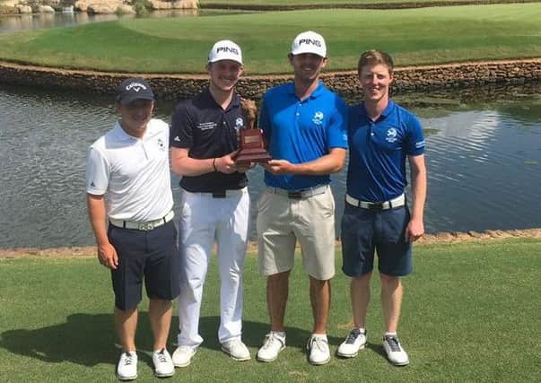 Scotland's winning team in the African Amateur Championship at Leopard Creek.