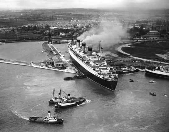 RMS Queen Mary arrives at Southampton for the first time in 1936. Picture: Rapho Guillumette/Fox Photos/Getty Images