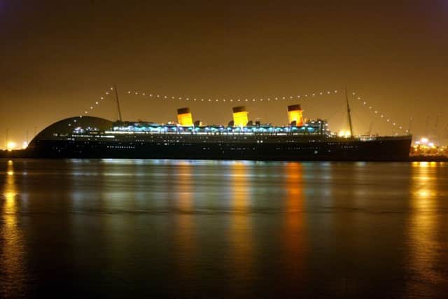 The historic liner moored at Long Beach, California. Picture: Hector Mata/Getty