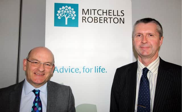 Mitchells Roberton chairman Donald Reid, left, with David Adie. Picture: Contributed