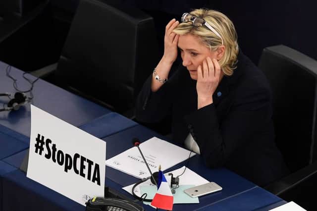 French far-right leader Marine Le Pen opposed the Ceta trade deal between the EU and Canada. Picture: Frederick Florin/AFP/Getty Images