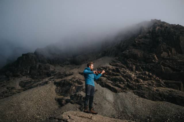 The Concert in a Coire on Skye will feature a performance by cellist Duncan Strachan and violinist George Smith. Photograph: Alex Martin