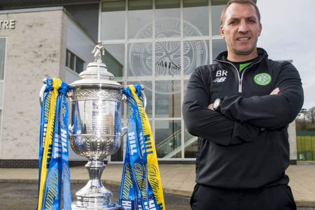 Celtic manager Brendan Rodgers with the Scottish Cup. Picture: Bill Murray/SNS