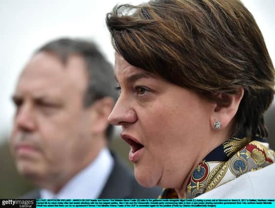 DUP leader Alene Foster at Stormont. Picture: Getty Images