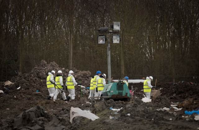 Police begin search landfill site at Milton Cambridge.