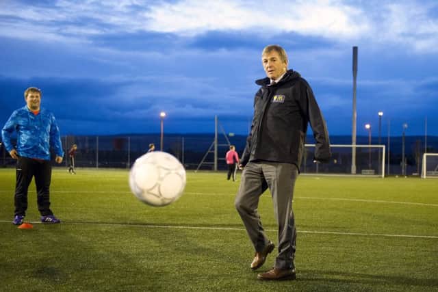 Celtic and Scotland legend Kenny Dalglish volunteered for the day at grassroots football club Stirling City All Stars to help launch the 2017 McDonalds Grassroots Awards. Picture Ian Rutherford