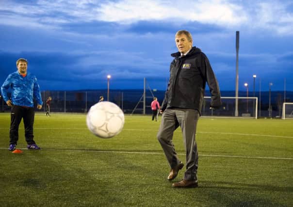 Celtic and Scotland legend Kenny Dalglish volunteered for the day at grassroots football club Stirling City All Stars to help launch the 2017 McDonalds Grassroots Awards. 
Picture Ian Rutherford