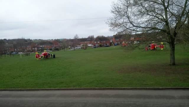 Air ambulances at the scene of the incident (Lisa Ford/PA Wire)