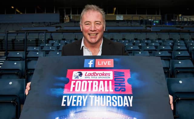 Ally McCoist promotes the launch of the Ladbrokes Football show. Picture: SNS