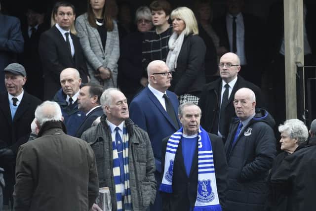 Everton fans travelled north to pay their respects to Alex Young. The Goodison club was represented by their former striker Graeme Sharp. Picture: Greg Macvean