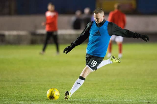 Derek Riordan found the top corner with a stunning finish. Picture: Ian Georgeson