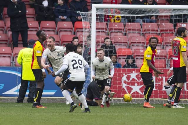 11/03/17 LADBROKES PREMIERSHIP
 PARTICK THISTLE V INVERNESS CT
 FIRHILL - GLASGOW
 Inverness Gary Warren celebrates his goal