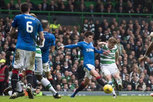 Stuart Armstrong scores the opening goal. Picture: SNS/Craig Williamson