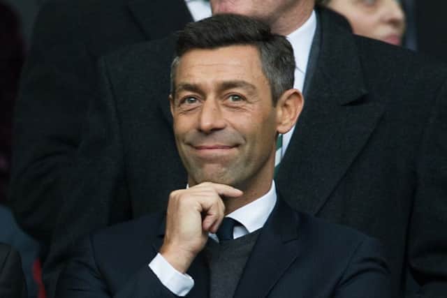 Rangers manager Pedro Caixinha watched yesterday's draw against Celtic. Picture: John Devlin