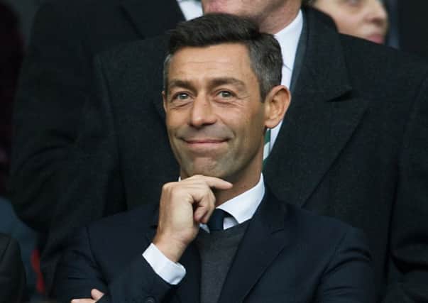 Rangers manager Pedro Caixinha watched yesterday's draw against Celtic. Picture: John Devlin