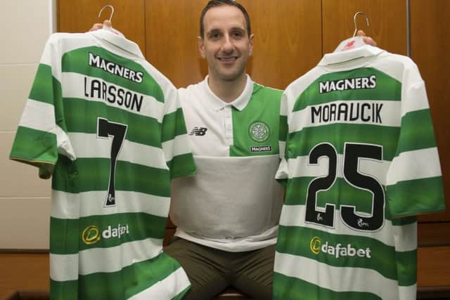 Celtic first team coach John Kennedy promotes the charity match betwen Henriks Heroes and Lubos Legends. Picture: Craig Foy/SNS