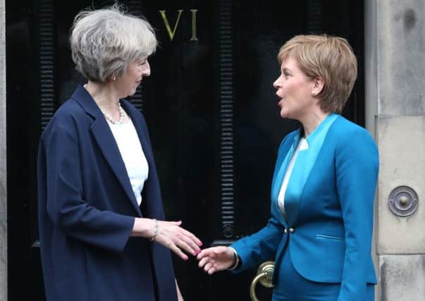 Prime Minister Theresa May (left) meets with  Nicola Sturgeon at Bute House in Edinburgh. Picture: Andrew Milligan/PA Wire