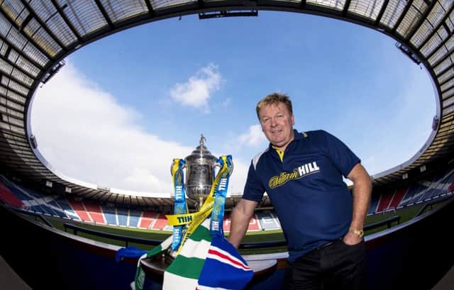Maurice Johnston at Hampden as part of a William Hill media event to promote next month's Scottish Cup semi-finals.