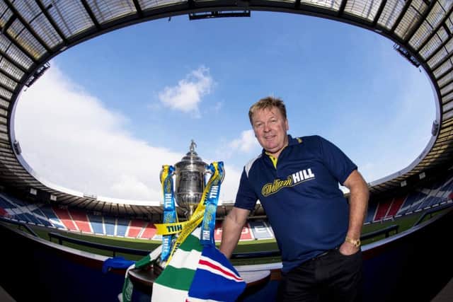 Maurice Johnston at Hampden as part of a William Hill media event to promote next month's Scottish Cup semi-finals.