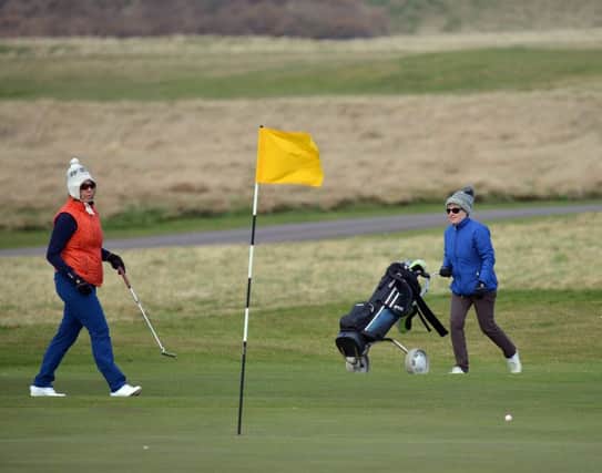 Women were playing the famous links at Muirfield as the result of a vote on female members at the club was announced. Picture: Jon Savage