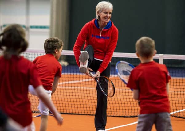 Judy Murray held a coaching session at the David Lloyd Club in Corstorphine. Picture: SNS.