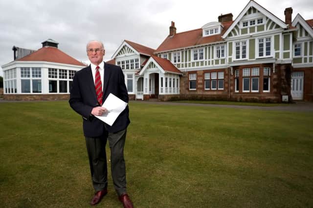 Henry Fairweatherm captain of the Honourable Company of Edinburgh Golfers, announces that women members are being admitted outside the Muirfield clubhouse.