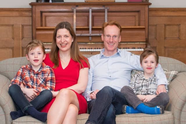 David and Judith Cruickshank with sons Ben and Archie