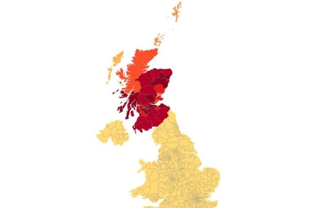The areas of the UK which signed the petition