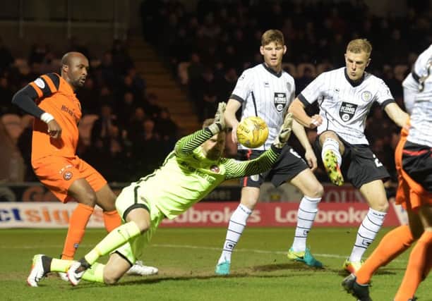 Harry Davis, right, first St Mirren ahead after only two minutes at Love Street.