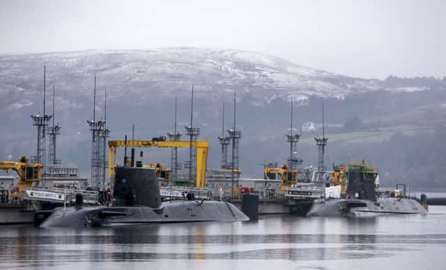 Astute-class submarines at Faslane. Picture: PA