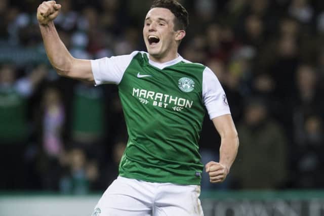 Hibs influential midfielder John McGinn is in the Scotland squad for the double-header against Canada and Slovenia. Picture: SNS