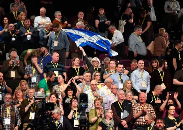 Delegates in buoyant mood after Nicola Sturgeon's keynote speech at the SNP conference. Picture: Jeff J Mitchell/Getty Images
