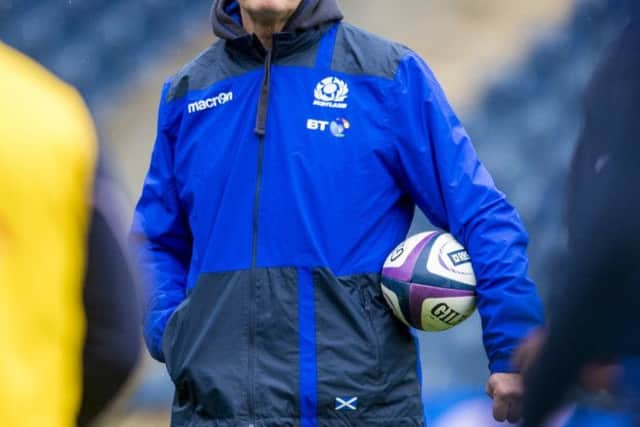 Scotland head coach Vern Cotter took his final training session ahead of the Six Nations match against Italy. Picture: Bill Murray/SNS