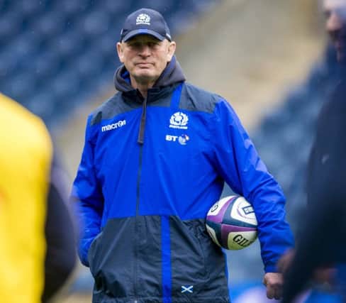 Scotland head coach Vern Cotter took his final training session ahead of the Six Nations match against Italy. Picture: Bill Murray/SNS