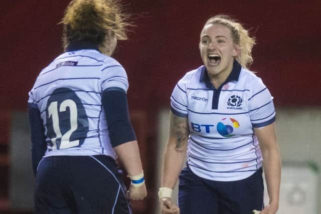 Chloe Rollie scored two tries for Scotland. Picture: SNS/SRU