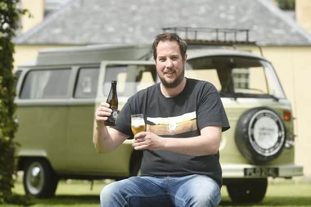 Paul Gibson started out making small batches of beer in his garage, and converted a 1973 VW campervan to house a brew kit and dispense beer. Picture: Greg Macvean